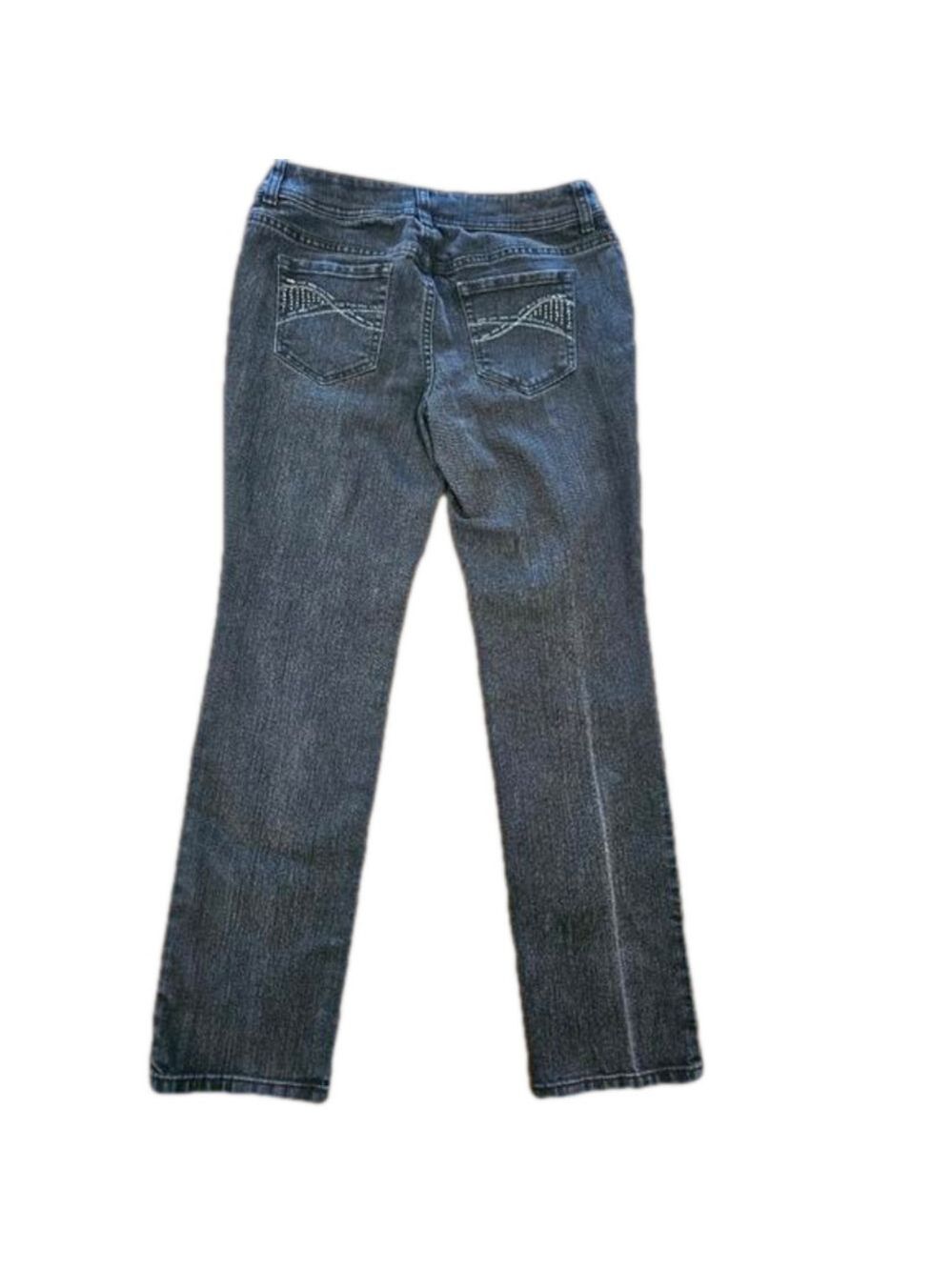 CHICO'S WOMEN'S BLACK STRAIGHT LEG MID-RISE JEANS SIZE 4 SHORT